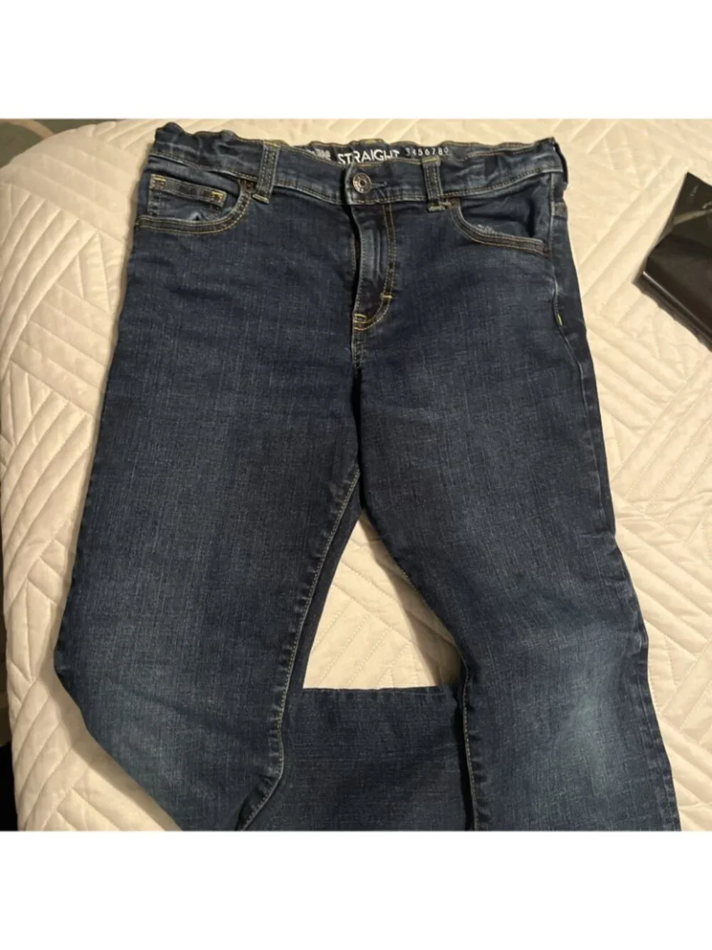 Gymboree Jeans Boys 12 Straight Leg Adjustable Waist Button Blue Denim